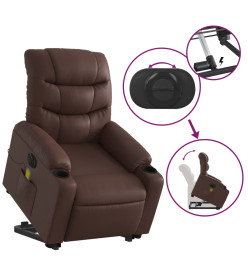 Fauteuil inclinable de massage électrique marron similicuir