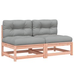 Canapés de jardin sans accoudoirs avec coussins 2 pcs