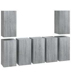 Meubles TV 7 pcs Sonoma gris 30,5x30x60 cm Bois d'ingénierie