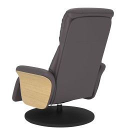 Fauteuil inclinable de massage repose-pieds gris similicuir