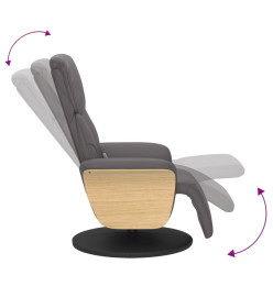 Fauteuil inclinable de massage repose-pieds gris similicuir