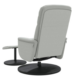 Fauteuil inclinable avec repose-pied gris clair velours