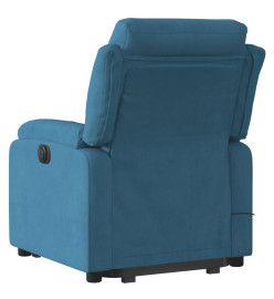 Fauteuil inclinable de massage électrique bleu velours