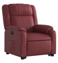 Fauteuil inclinable électrique rouge bordeaux similicuir