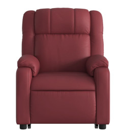 Fauteuil inclinable électrique rouge bordeaux similicuir