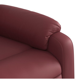 Fauteuil inclinable électrique rouge bordeaux similicuir