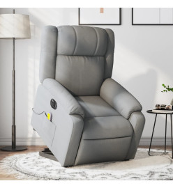 Fauteuil inclinable de massage électrique Gris clair Tissu