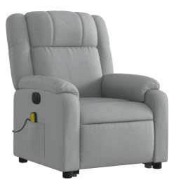 Fauteuil inclinable de massage électrique Gris clair Tissu