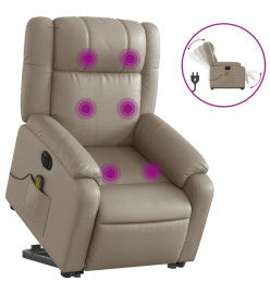 Fauteuil inclinable de massage électrique cappuccino similicuir