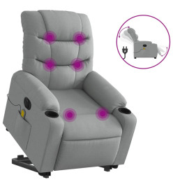 Fauteuil inclinable de massage électrique Gris clair Tissu