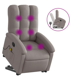 Fauteuil inclinable de massage Taupe Tissu