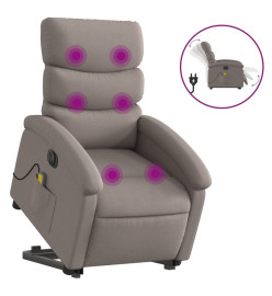 Fauteuil inclinable de massage électrique Taupe Tissu