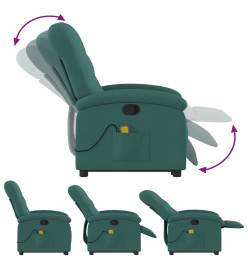 Fauteuil inclinable de massage Vert foncé Tissu