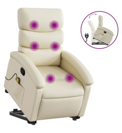 Fauteuil inclinable de massage Crème Similicuir