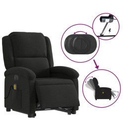 Fauteuil inclinable de massage électrique Noir Tissu