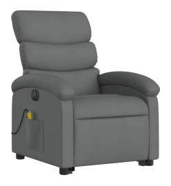 Fauteuil inclinable de massage électrique Gris foncé Tissu