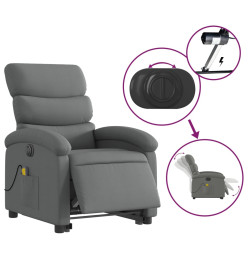 Fauteuil inclinable de massage électrique Gris foncé Tissu