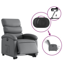 Fauteuil inclinable électrique gris similicuir