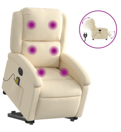 Fauteuil inclinable de massage électrique Crème Tissu