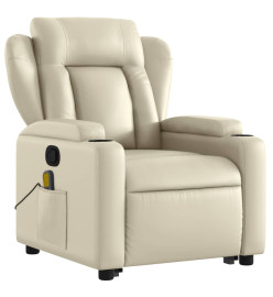 Fauteuil inclinable de massage Crème Similicuir