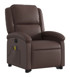 Fauteuil inclinable de massage électrique marron similicuir