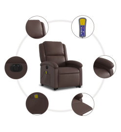 Fauteuil inclinable de massage électrique marron similicuir