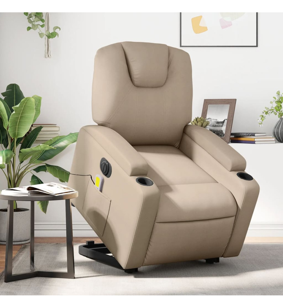 Fauteuil inclinable de massage électrique cappuccino similicuir