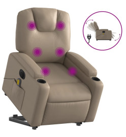 Fauteuil inclinable de massage électrique cappuccino similicuir