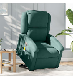 Fauteuil de massage inclinable Vert foncé Velours