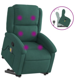 Fauteuil de massage inclinable Vert foncé Velours