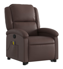 Fauteuil inclinable de massage Marron Similicuir