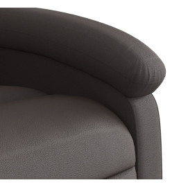 Fauteuil inclinable marron foncé cuir véritable