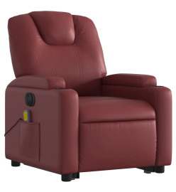 Fauteuil inclinable de massage électrique rouge bordeaux