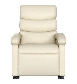 Fauteuil inclinable de massage électrique crème similicuir