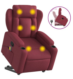 Fauteuil inclinable de massage Rouge bordeaux Tissu