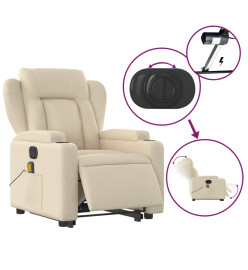 Fauteuil inclinable de massage électrique Crème Tissu