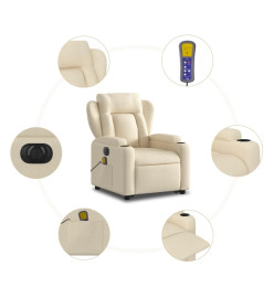 Fauteuil inclinable de massage électrique Crème Tissu