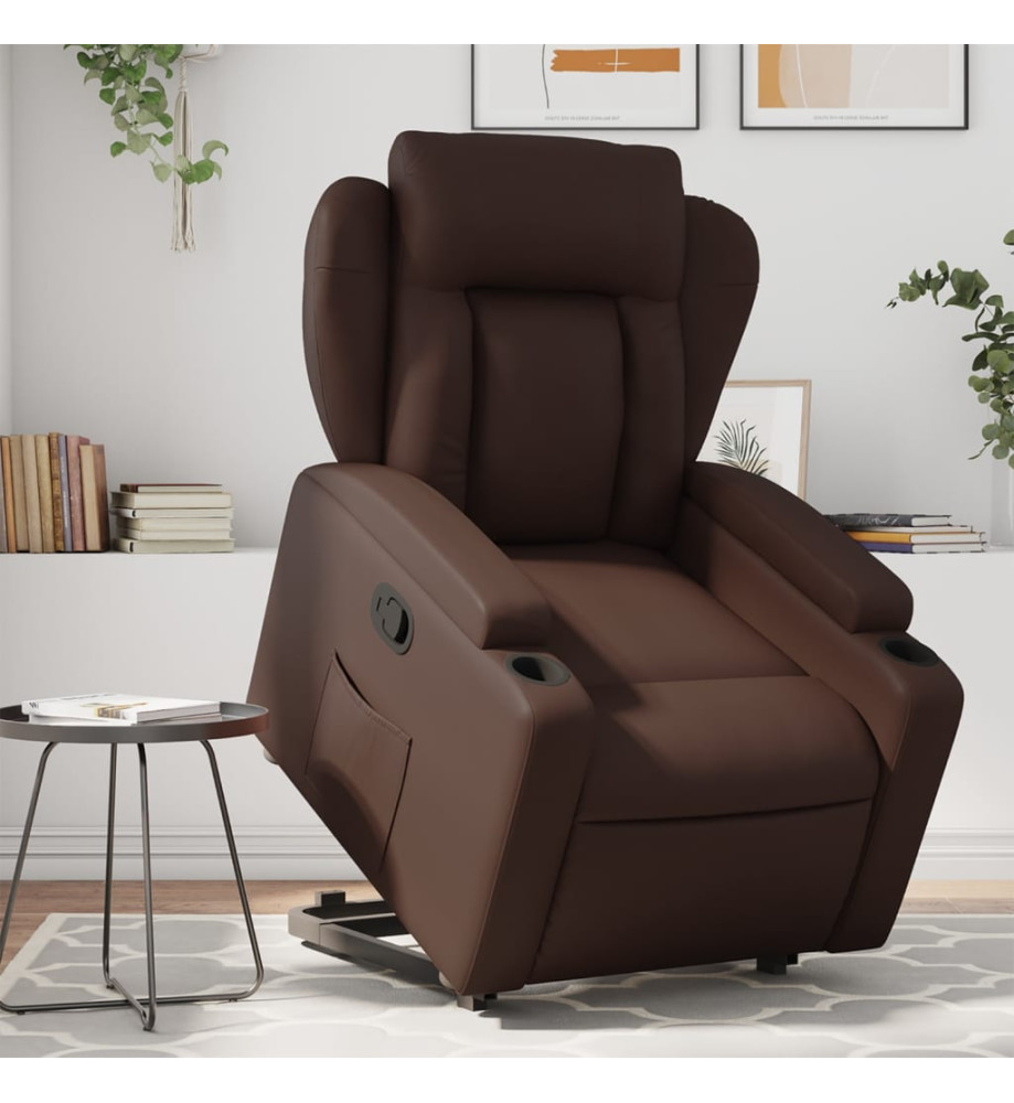 Fauteuil inclinable marron similicuir