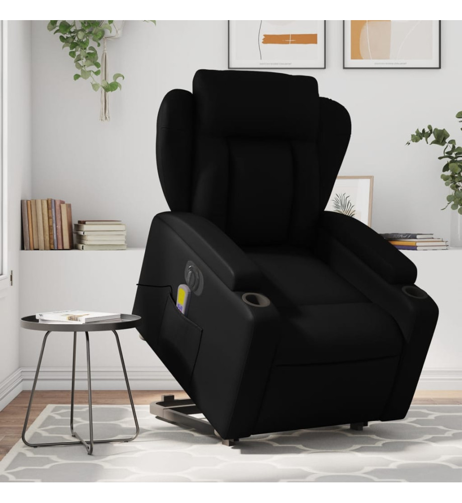 Fauteuil inclinable de massage électrique noir similicuir