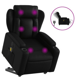 Fauteuil inclinable de massage électrique noir similicuir