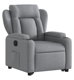 Fauteuil inclinable électrique gris clair tissu