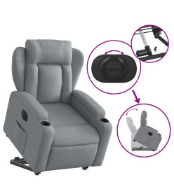 Fauteuil inclinable électrique gris clair tissu