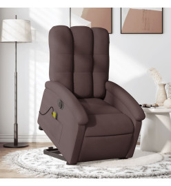 Fauteuil inclinable de massage électrique Marron foncé Tissu