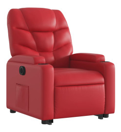 Fauteuil inclinable électrique rouge similicuir