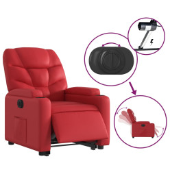 Fauteuil inclinable électrique rouge similicuir