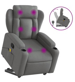 Fauteuil de massage inclinable Gris foncé Tissu