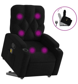 Fauteuil de massage inclinable Noir Tissu