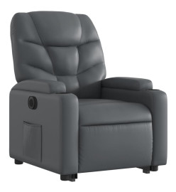 Fauteuil inclinable électrique gris similicuir