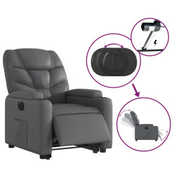 Fauteuil inclinable électrique gris similicuir