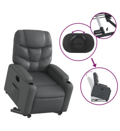 Fauteuil inclinable électrique gris similicuir